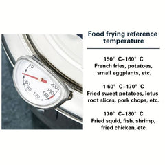 Japanese Tempura Deep Fryer Pot 20.07cm w/ Temperature Control & Lid