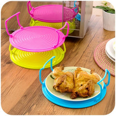 Kitchen Microwave Oven Shelf Layered Steaming Rack Food Tray Holder
