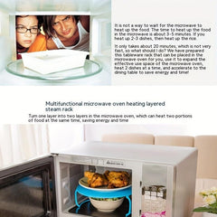 Kitchen Microwave Oven Shelf Layered Steaming Rack Food Tray Holder