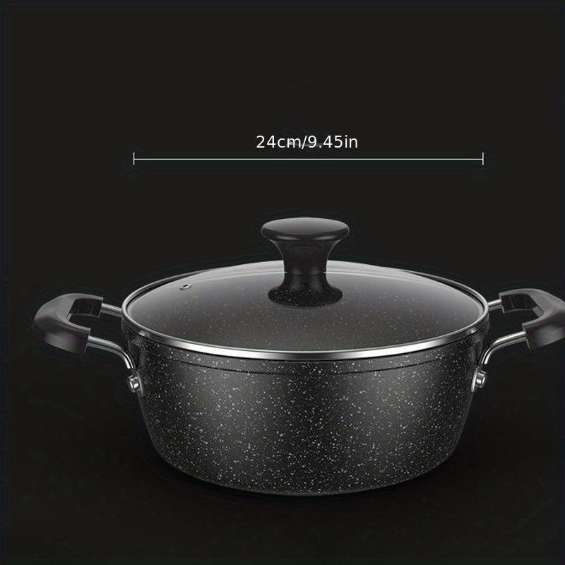 1pc Non Stick Soup Pot with Lid Maifan Stone for Induction Cooker