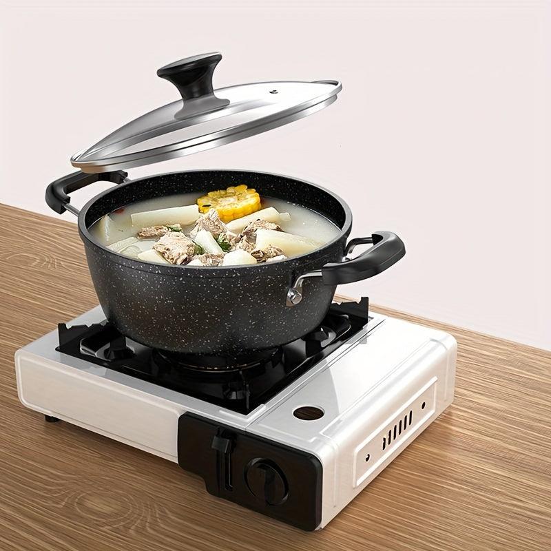 1pc Non Stick Soup Pot with Lid Maifan Stone for Induction Cooker