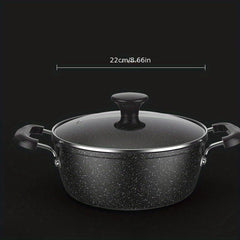 1pc Non Stick Soup Pot with Lid Maifan Stone for Induction Cooker