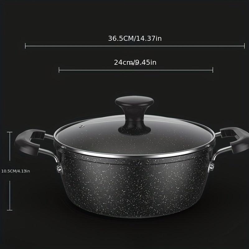 1pc Non Stick Soup Pot with Lid Maifan Stone for Induction Cooker