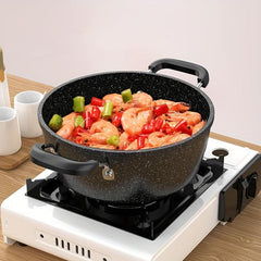 1pc Non Stick Soup Pot with Lid Maifan Stone for Induction Cooker