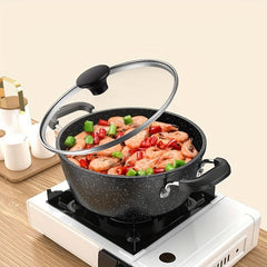 1pc Non Stick Soup Pot with Lid Maifan Stone for Induction Cooker