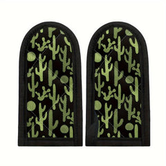 2pcs Cactus Pattern Pan Handle Sleeves Heat Resistant Non-slip Hot Pot Cover