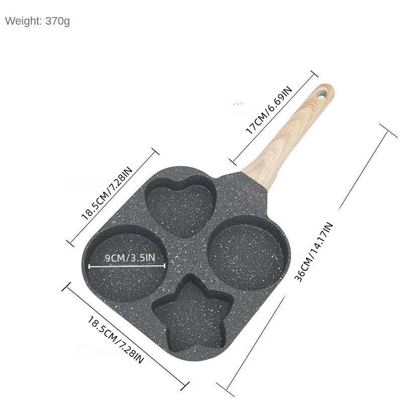 Sun Moon Stars Four Hole Egg Pan Medical Stone Non Stick Frying Pan
