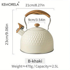 Stainless Steel Whistling Tea Kettle Hammer Pattern 84oz 101oz