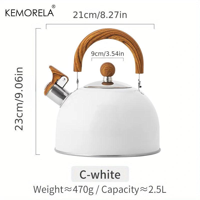 Stainless Steel Whistling Tea Kettle Hammer Pattern 84oz 101oz