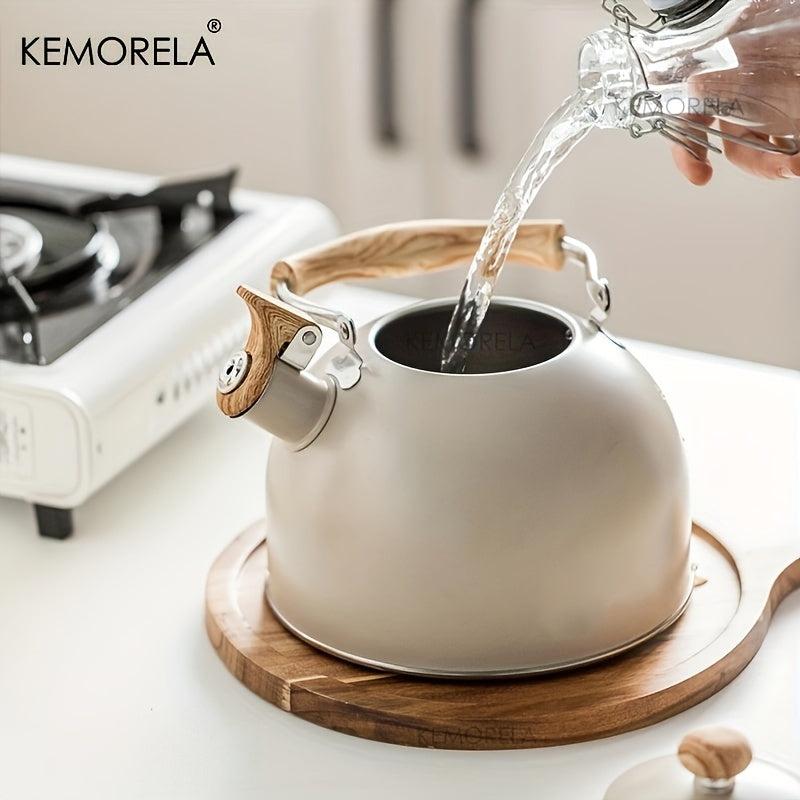 Stainless Steel Whistling Tea Kettle Hammer Pattern 84oz 101oz