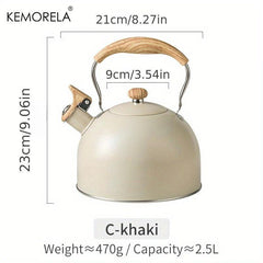Stainless Steel Whistling Tea Kettle Hammer Pattern 84oz 101oz