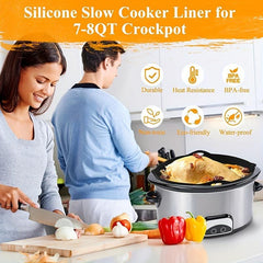Reusable Silicone Slow Pot Liner for 7-8 Quarts Pot