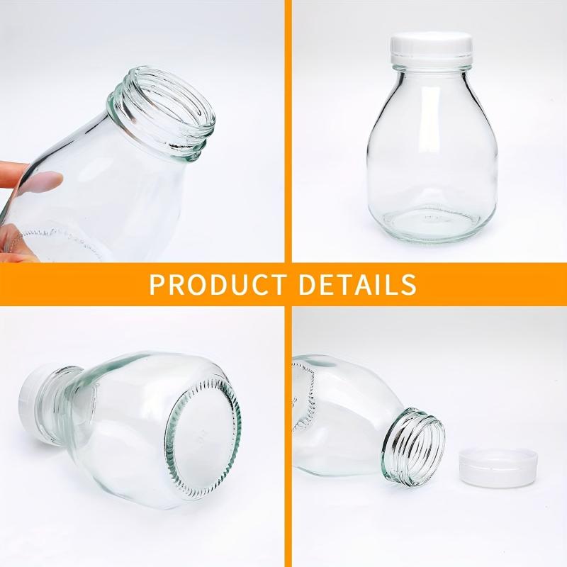 6pcs 300ml Reusable Glass Bottles With Lids for Kitchen Supplies