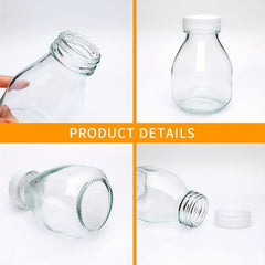 6pcs 300ml Reusable Glass Bottles With Lids for Kitchen Supplies