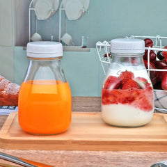 6pcs 300ml Reusable Glass Bottles With Lids for Kitchen Supplies
