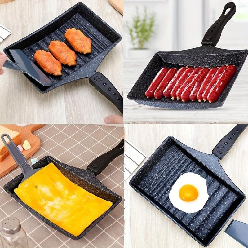 Tamagoyaki Pan Set Non Stick Omelette Pan with Spatula and Brush