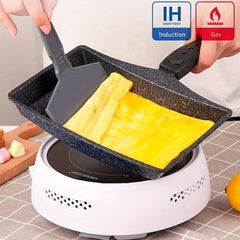 Tamagoyaki Pan Set Non Stick Omelette Pan with Spatula and Brush