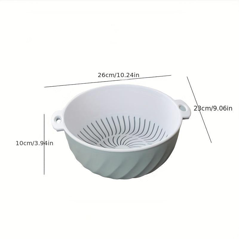 Double Layer Fruit Vegetable Washing Bowl Rotational Sink Strainer Basket