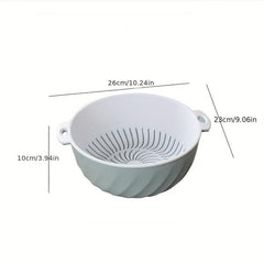 Double Layer Fruit Vegetable Washing Bowl Rotational Sink Strainer Basket
