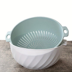 Double Layer Fruit Vegetable Washing Bowl Rotational Sink Strainer Basket