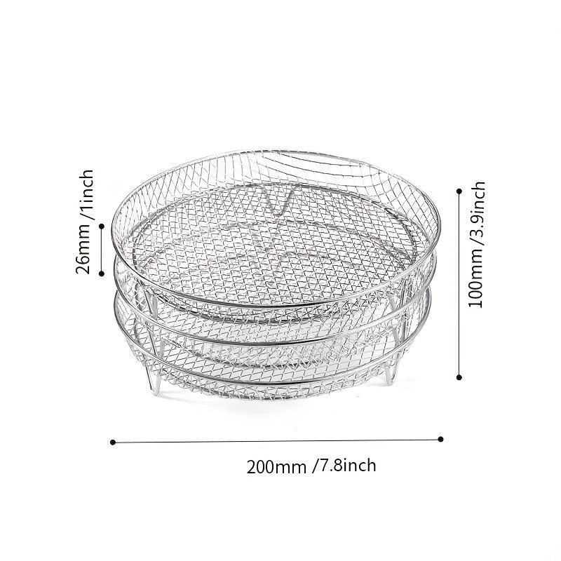 3 Tier Air Fryer Rack Stainless Steel Dehydrator Cooling Rack