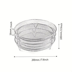3 Tier Air Fryer Rack Stainless Steel Dehydrator Cooling Rack