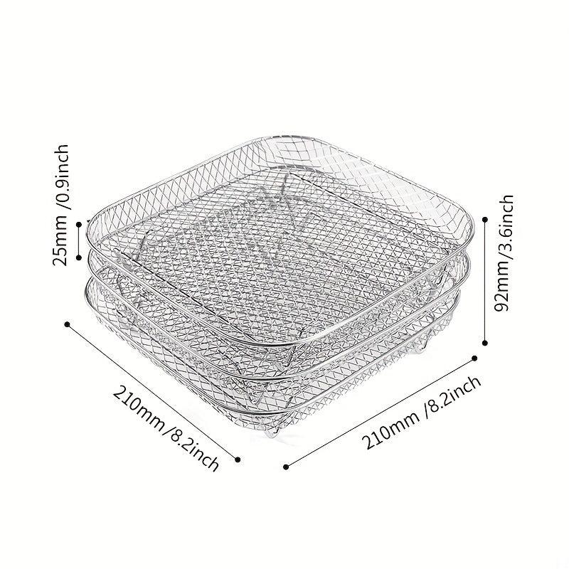 3 Tier Air Fryer Rack Stainless Steel Dehydrator Cooling Rack