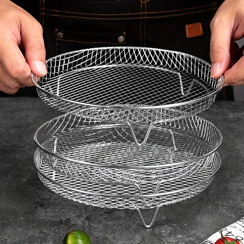 3 Tier Air Fryer Rack Stainless Steel Dehydrator Cooling Rack