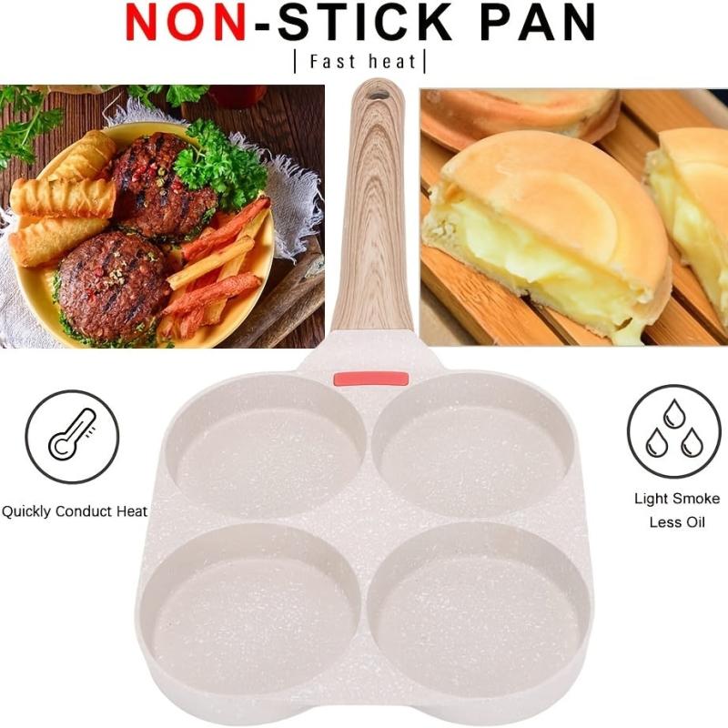 Nonstick Egg Frying Pan 4 Cup Ham Pancake Maker