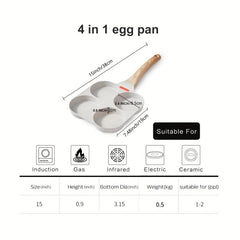 Nonstick Egg Frying Pan 4 Cup Ham Pancake Maker