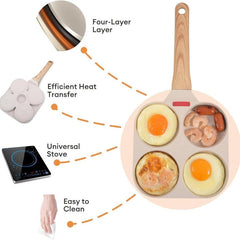 Nonstick Egg Frying Pan 4 Cup Ham Pancake Maker