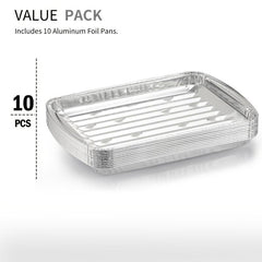 10pcs Aluminum Pans 22x86x33cm Disposable Foil Half Size Steam Table Deep Pans