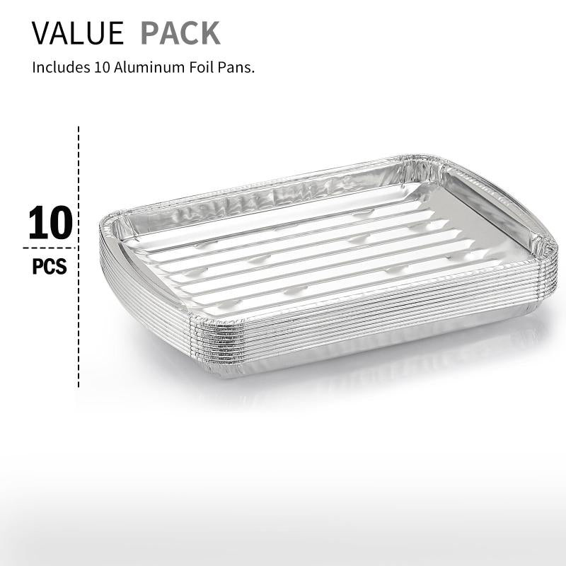 10pcs Aluminum Pans 22x86x33cm Disposable Foil Half Size Steam Table Deep Pans
