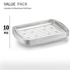 10pcs Aluminum Pans 22x86x33cm Disposable Foil Half Size Steam Table Deep Pans