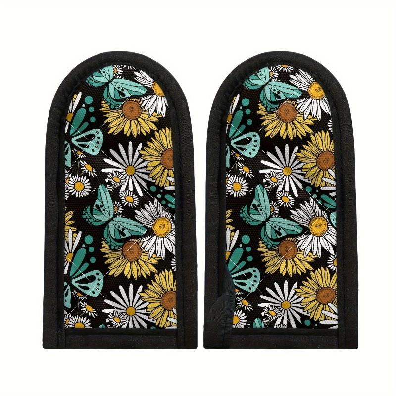 2pcs Daisy Pattern Pan Handle Sleeves Heat Resistant Cover