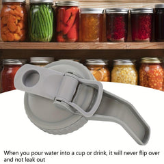Mason Jar Lids Pour Spout Airtight Flip Cap Handle