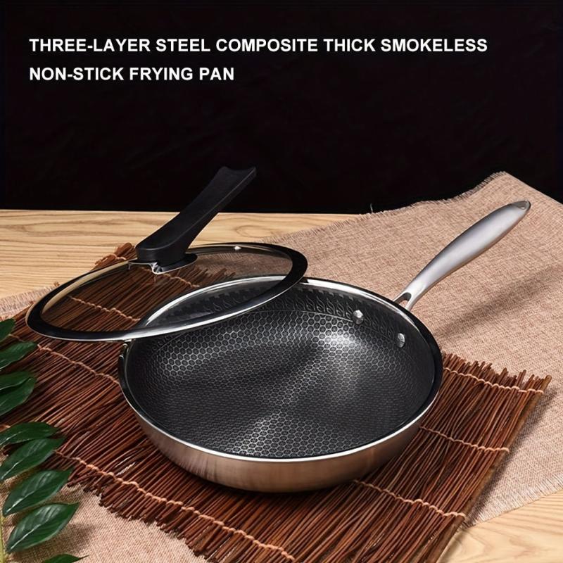 Nonstick Frying Pan With Honeycomb Coating 29 Stainless Steel Non Stick Skillet