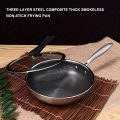 Nonstick Frying Pan With Honeycomb Coating 29 Stainless Steel Non Stick Skillet