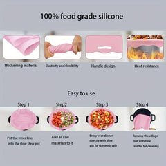 Leak Proof Stew Pot Inner Lining, Easy to Clean Silicone Bag