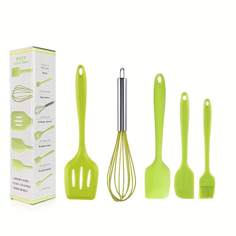 5pcs Silicone Spatula Scraper Set Kitchen Utensils