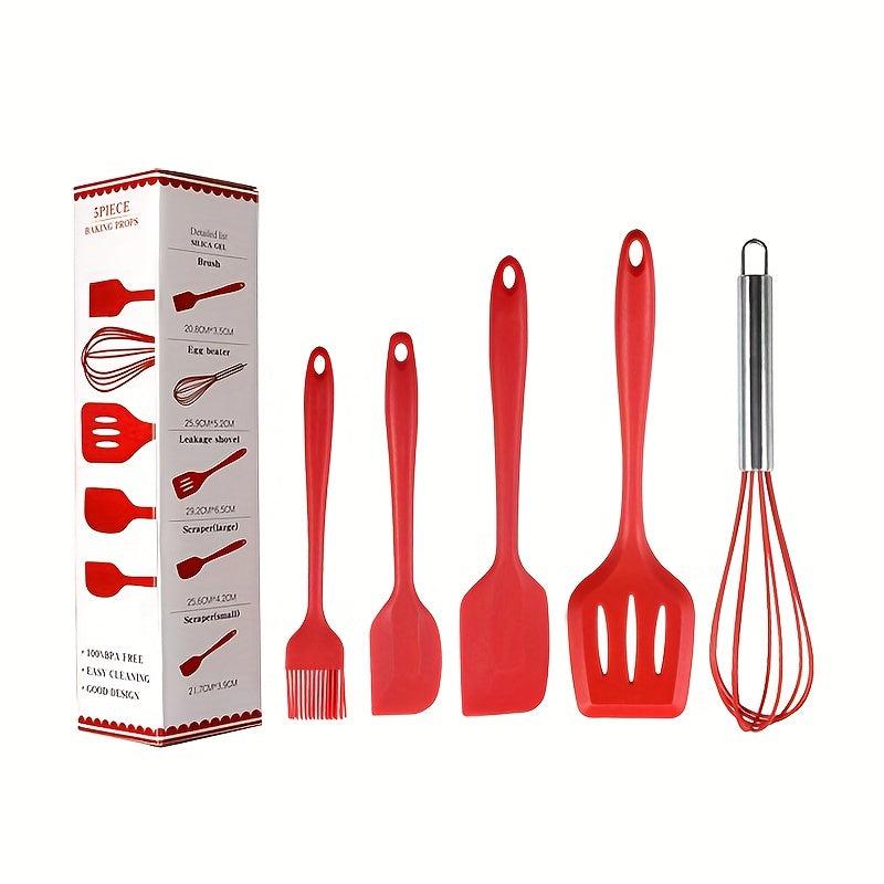 5pcs Silicone Spatula Scraper Set Kitchen Utensils