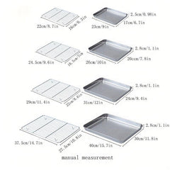Stainless Steel Grill Plate With Mesh Rack Food Display Tray BBQ