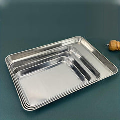 Stainless Steel Grill Plate With Mesh Rack Food Display Tray BBQ