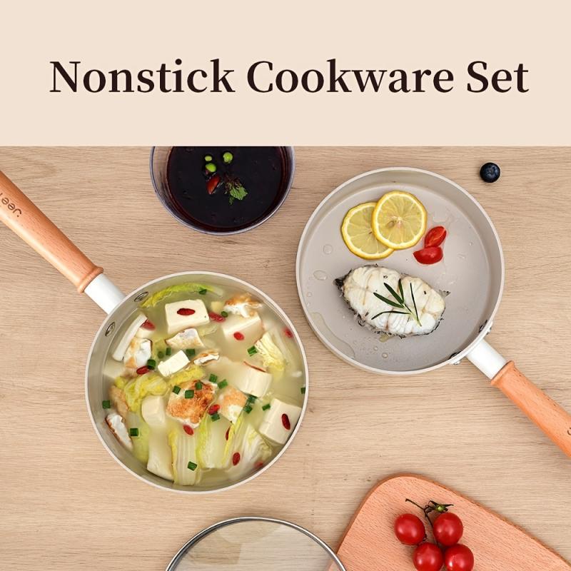 2pcs Ceramic Non Stick Cookware Set Frying Pan Egg Pan Caucepan