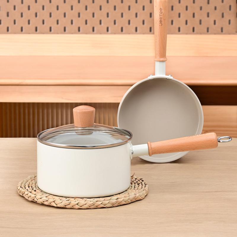 2pcs Ceramic Non Stick Cookware Set Frying Pan Egg Pan Caucepan