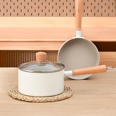 2pcs Ceramic Non Stick Cookware Set Frying Pan Egg Pan Caucepan