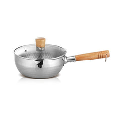 Ergonomic Stainless Steel Saucepan with Glass Cover for Home Kitchen