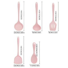 5pc Silicone Wok Spoon Set Non-stick Kitchen Utensils