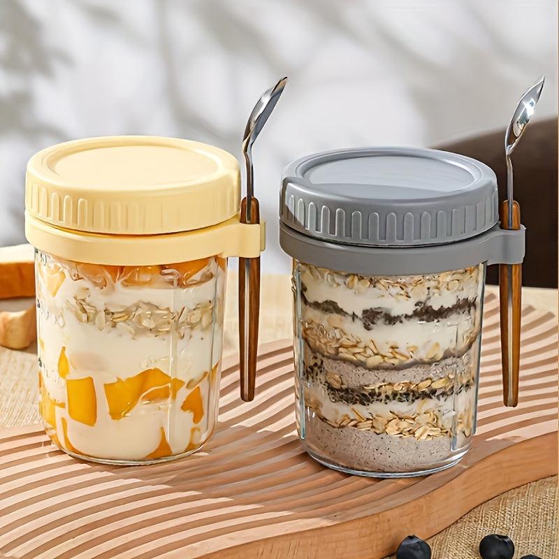 4pcs Overnight Oats Containers Glass Jars Leak Proof
