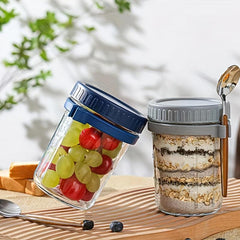 4pcs Overnight Oats Containers Glass Jars Leak Proof